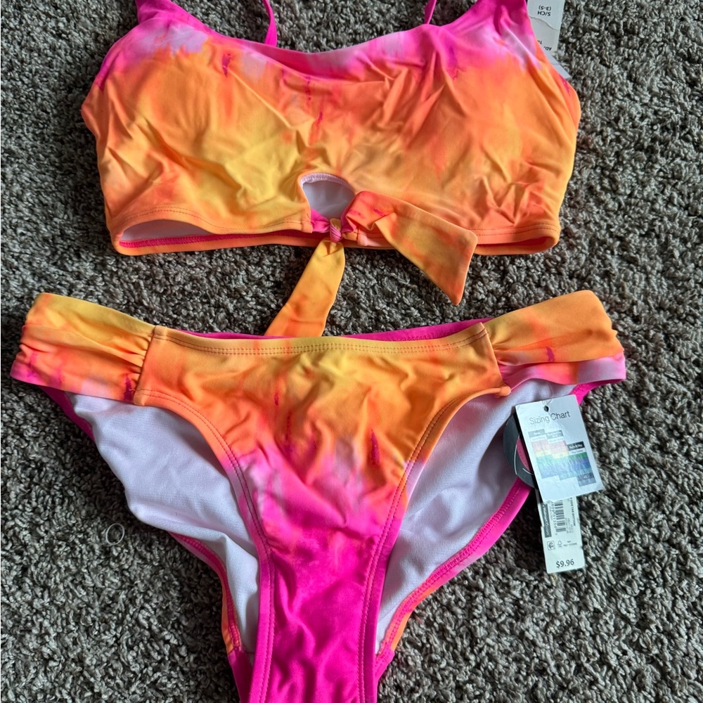 Vibrant Pink and Orange Bikini Set